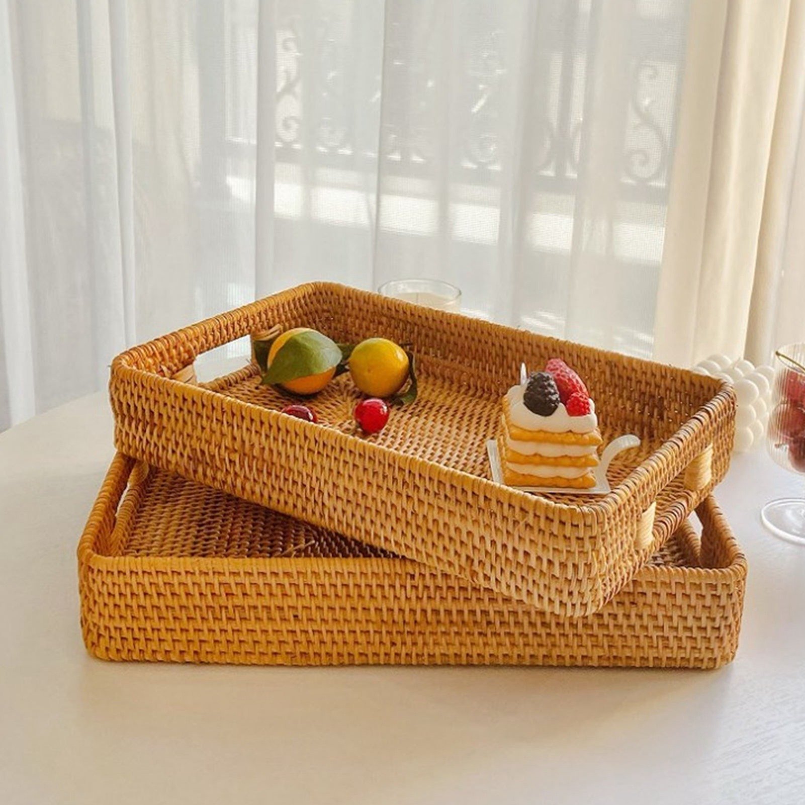 E5 Saplı Servis Sepeti Tepsisi - Rattan Tray Handle incelemesi ve fiyatı