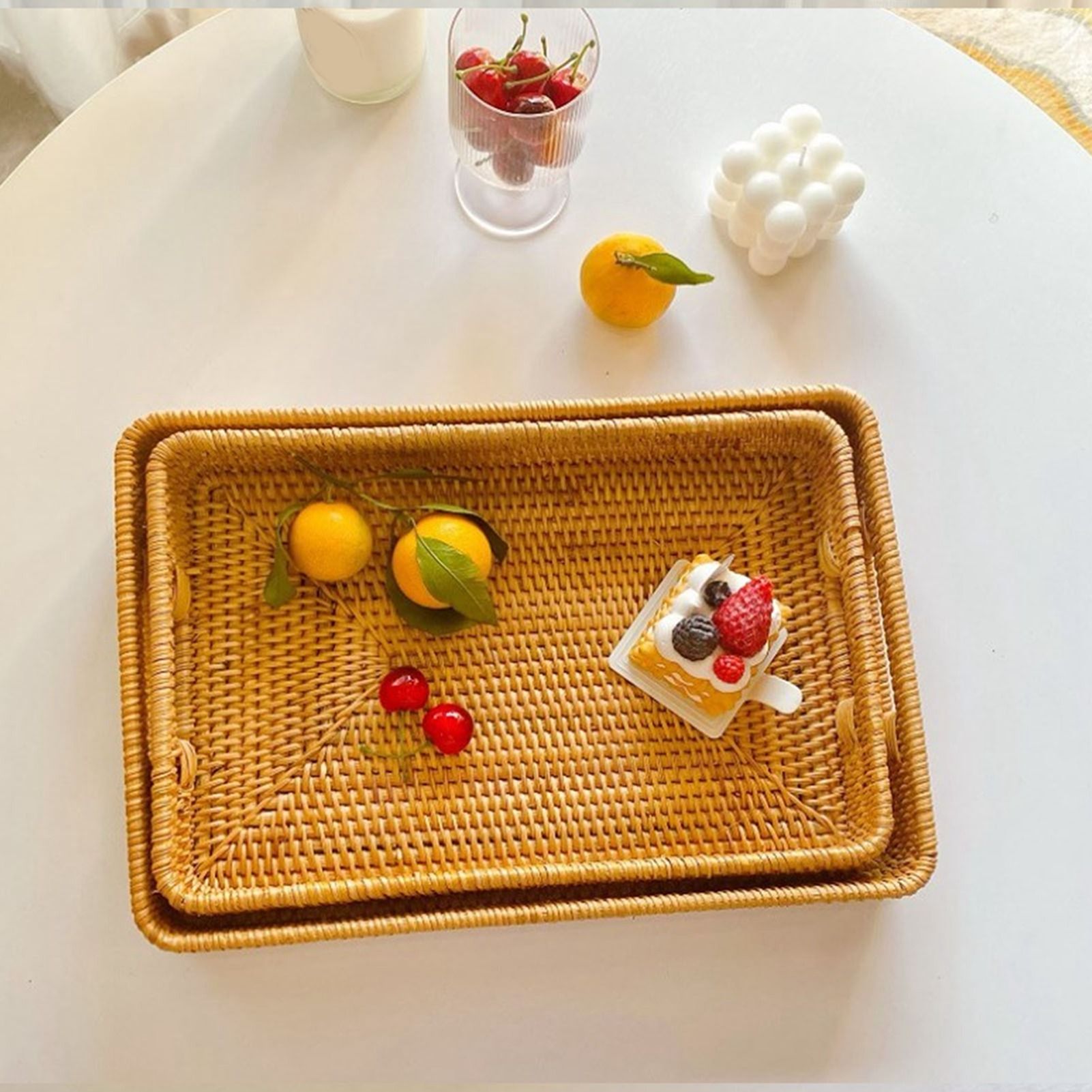 E5 Saplı Servis Sepeti Tepsisi - Rattan Tray Handle incelemesi ve fiyatı