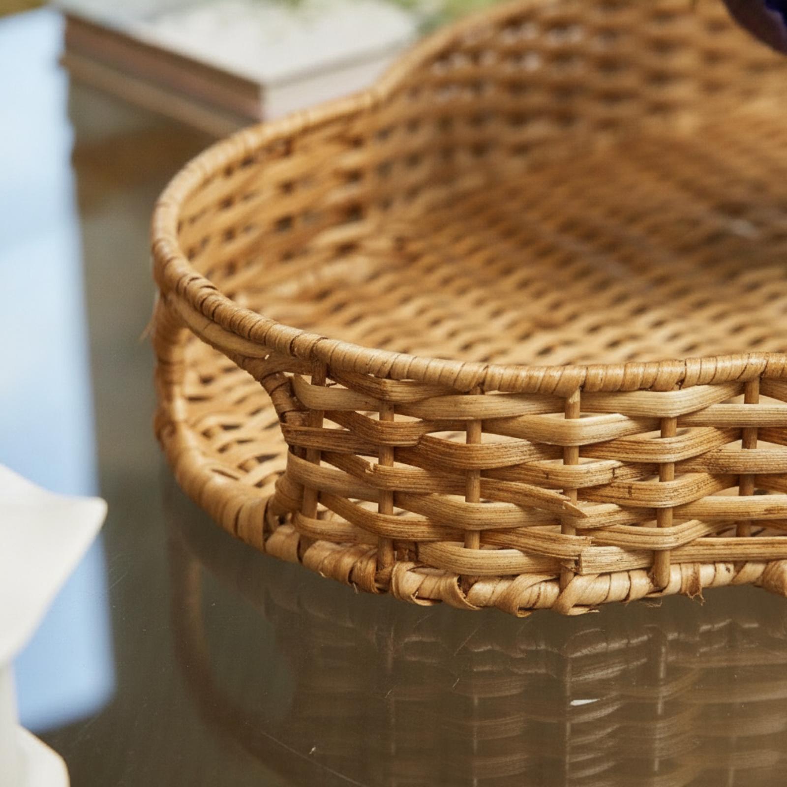 Saplı Hasır Tepsi, Saplı Organ - Rattan Tray Handle incelemesi ve fiyatı