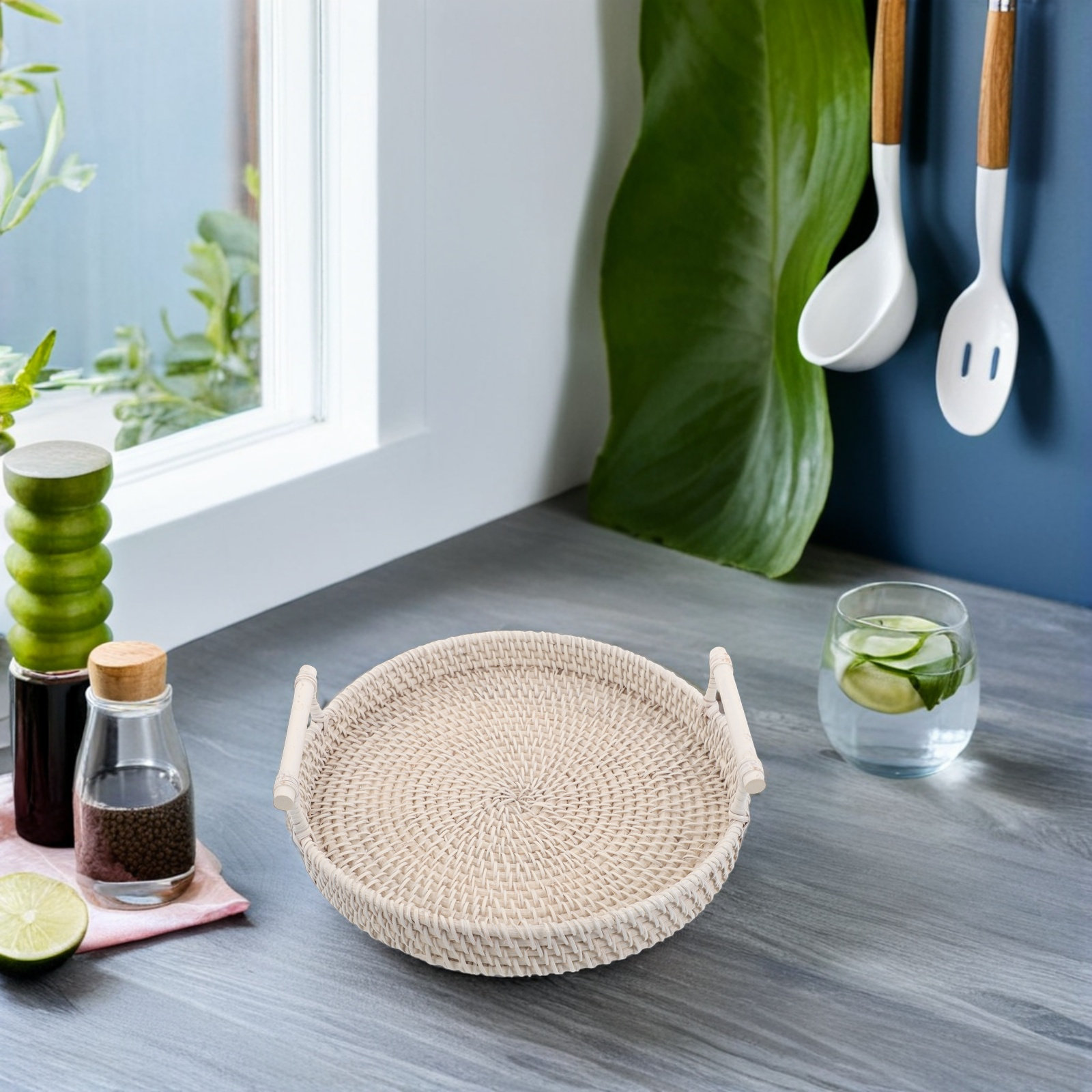 El Dokuması, Doğal Malzemeden  - Rattan Tray Handle incelemesi ve fiyatı