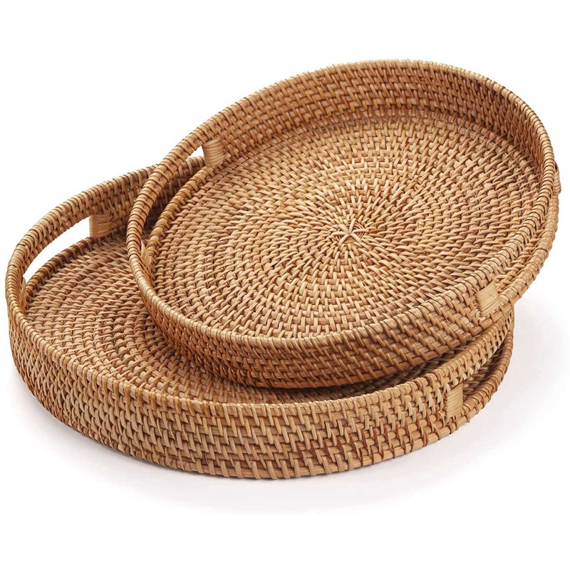 Yuvarlak Rattan Servis Tepsisi - Rattan Tray Handle incelemesi ve fiyatı